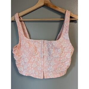 Wild Fable Pink Floral Crop Top Size Small
